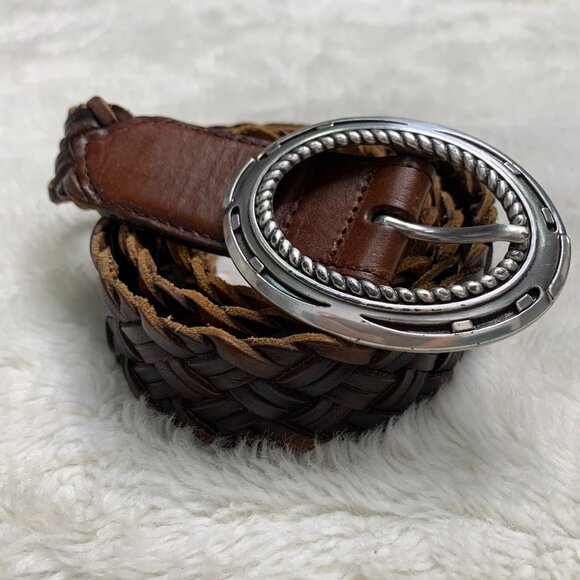 Ariat Women\'s Brown Leather Handcrafted Braided Belt Size 75 main image 8